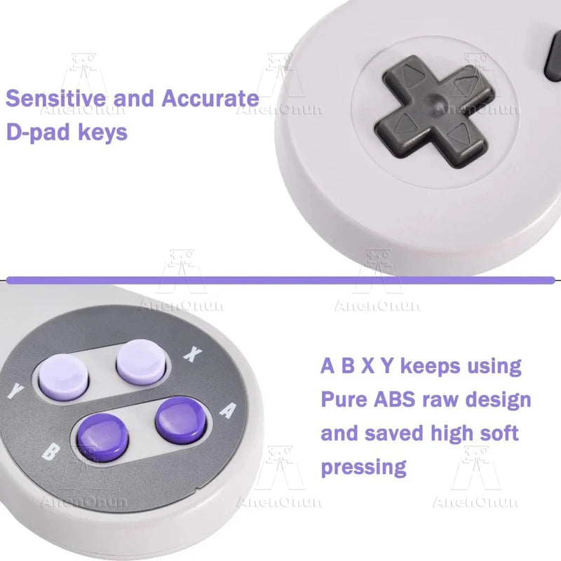 SNES/SFC Classic Controller Wired Gamepad Control 16-bit Retro Entertainment System Video Game Console Gaming Joypad Accessories