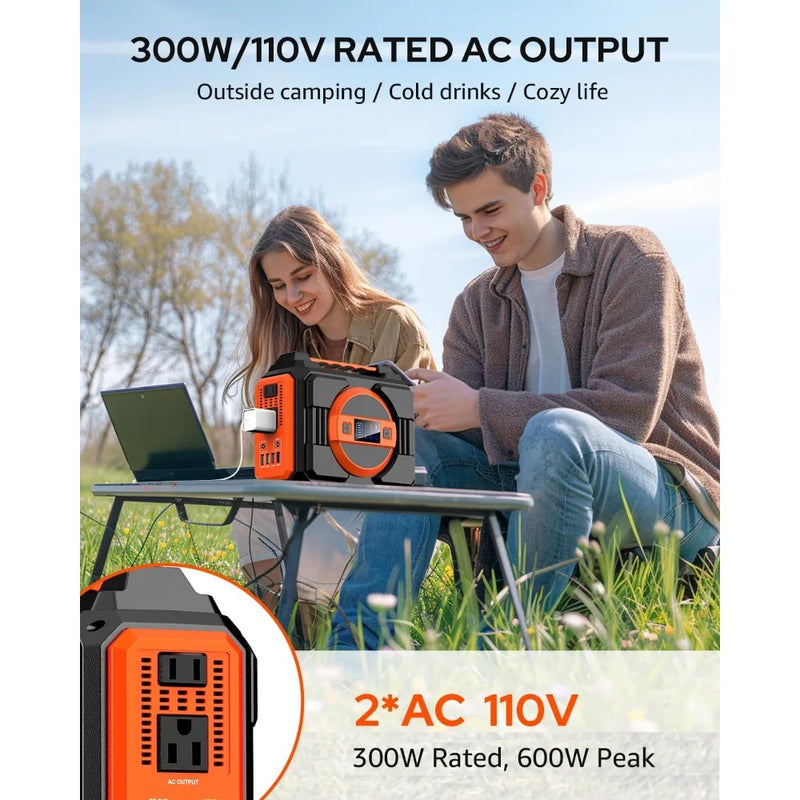 Portable Power Station Mobile Power Supply, Equipped with 2 AC Power Sockets and 110V Pure Sine Wave