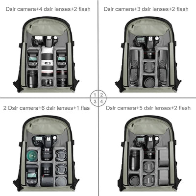 Camera Backpack Outdoor Portable Waterproof Photography Backpack Suitable for SONY, Canon, Nikon, Lens, Universal Joint, Drone