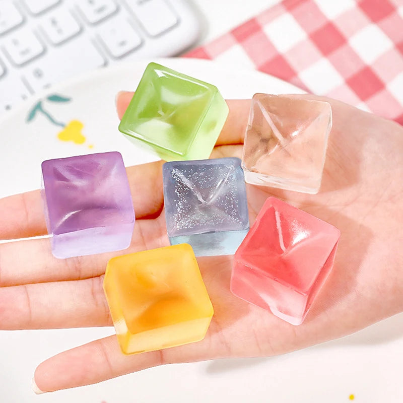 Squishy Ice Cube Fidget Stress Relief Squeeze Toy Adults Kids Birthday Party Favors Classroom Prizes Antiestrés Juguetes