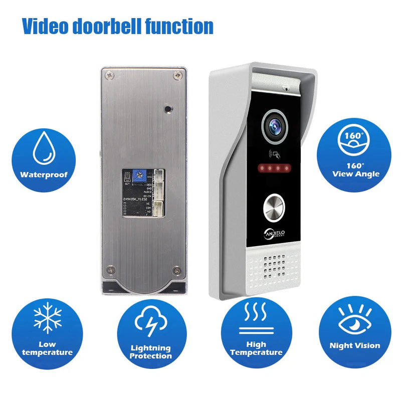 1080P 7 inch 10 Wifi Video Doorbell Intercom Tuya Smart Home Wireless Doorphone RFID Access Control System for Villa Apartment