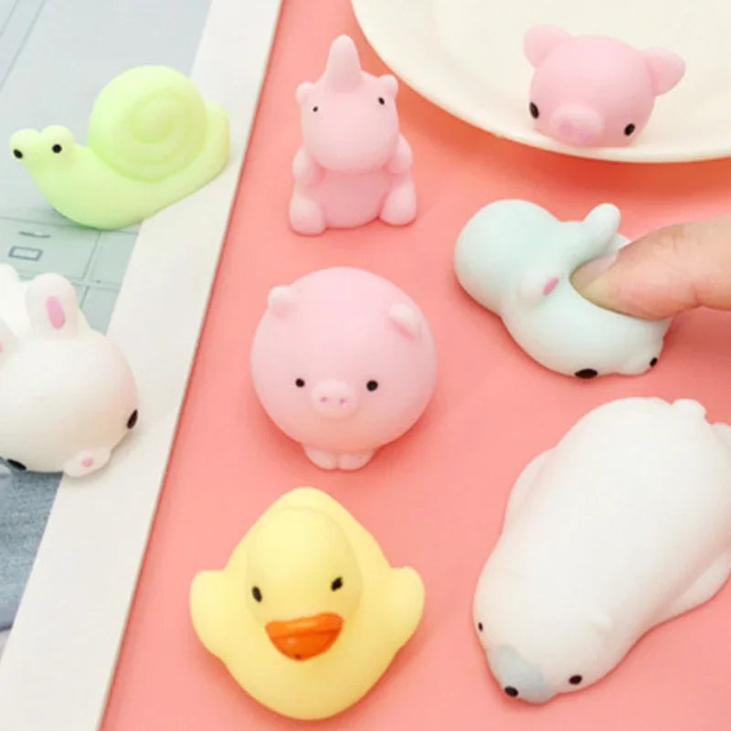 1/5pcs Mochi Squishies Toys Kids Antistress Ball Squeeze Party Favors Stress Relief Toy for Birthday Kawaii Cartoon Mini Toys