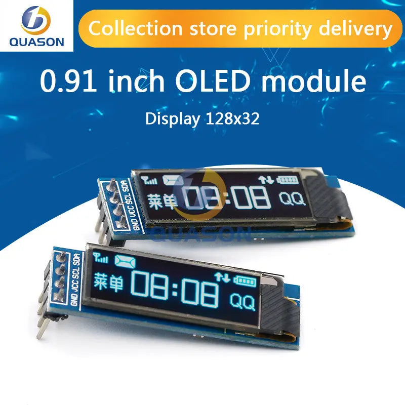 0.91 inch OLED module 0.91" white/blue OLED 128X32 OLED LCD LED Display Module 0.91" IIC Communicate