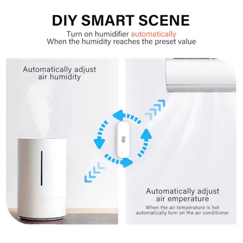 Wifi Tuya Smart Temperature And Humidity Sensor Smart Home Thermometer Hygrometer Sensor Works With Alexa Google Home Smart Life