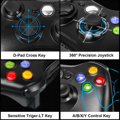 2.4G Wireless Controller For Xbox 360/360 Slim/PC Gamepad Video Game 3D Rocker Dual Vibration Sensing Console Gaming Accessories