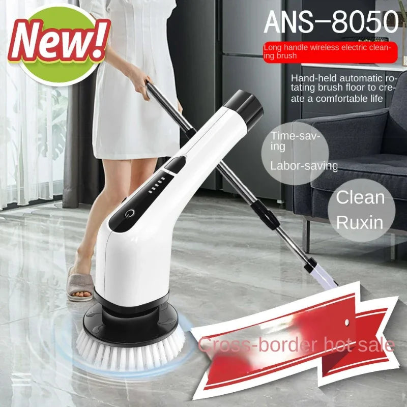 7 In 1 Electric Cleaning Brush Window Wall Cleaner Electric Turbo Scrub Brush Rotating Scrubber Kitchen Bathroom Cleaning Tools