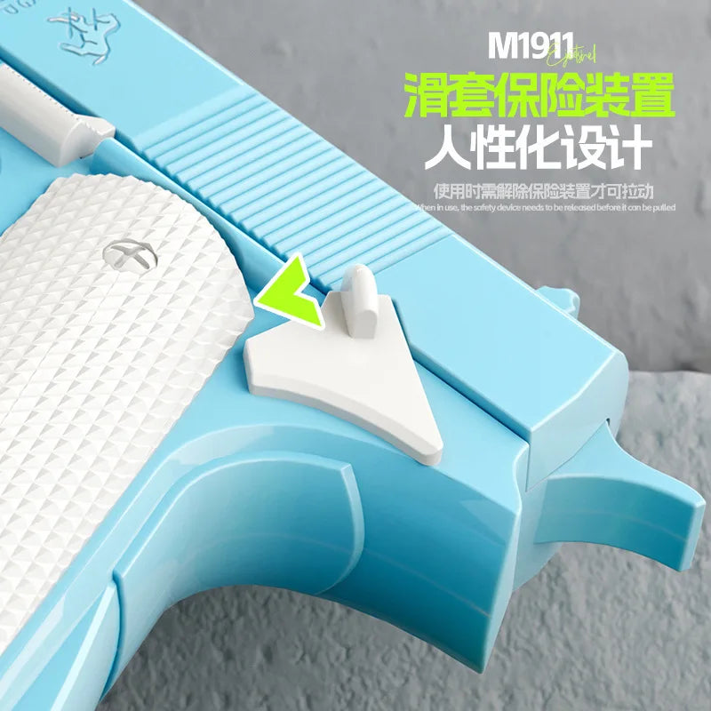 Stress Relief  Model Gun Continuous Throwing Hanging Revolver Launcher Toy Gun Outdoor Play Entertainment Kids Gift