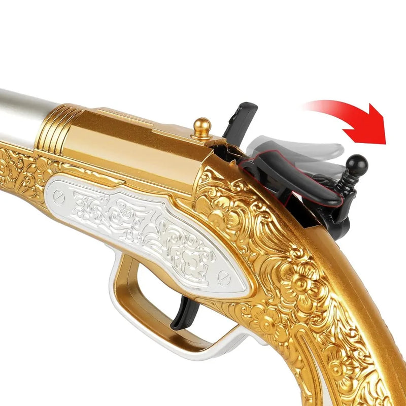 Golden Pirate Toy Gun Soft Foam Bullets Cosplay Pirate Toys Dress Up Dropshiping