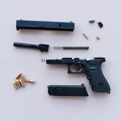 Alloy 1:3 Pistol Keychain Mini Glock 17 Model Toy Gun  Assemble Disassemble Jedi Survival Pistols For Adult Kids Gift