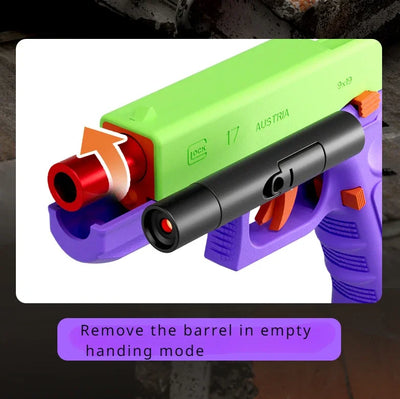 2in1 Laser Version G17 Automatic Shooting Radish GunDual-mode Shell Ejection Soft Bullet Pistol Toy Gun CS Weapons for Kids