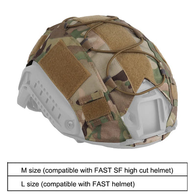 Tactical Helmet Cover Size M/L Camo Helmet Cover with Hoop and Loop Airsoft Paintball Helmet Cover for Fast Helmet