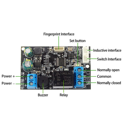 Mobile phone NFC fingerprint relay control module DC10V-120V IC card induction access controller Switch locomotive car unlock