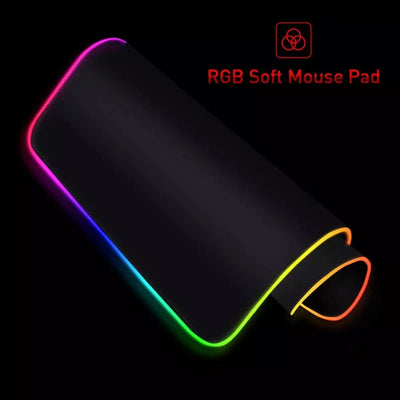 White RGB Gaming Mouse Pad LED Mousepad Game Accessories Backlit Desk Mat Large Computer Keyboard Mice Mat Luminous XXL Mausepad