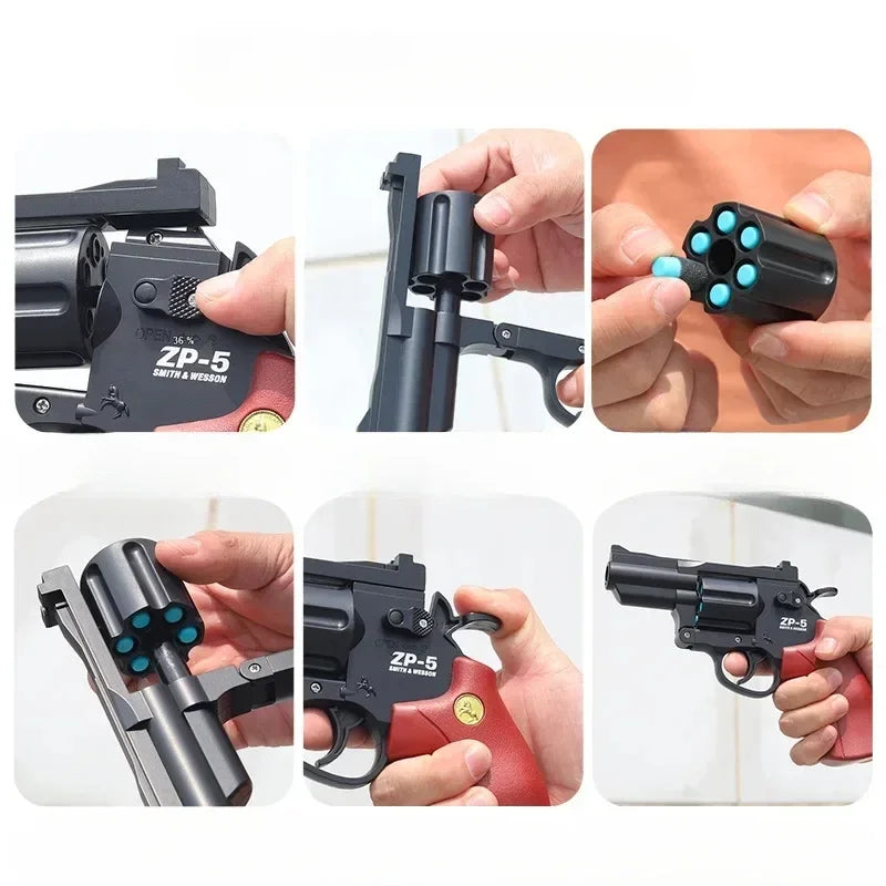 Manual ZP5 Revolver Pistol Soft Dart Bullet Launcher Toy Gun Weapon Outdoor Game Airsoft Shooter Pistola For Boys Birthday Gift