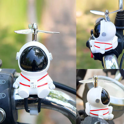 Creative Astronaut Duck Bike Decoration with Propeller MTB Motorbike Scooter Handlebar Decro Accessories Resin Kids Bike Toys