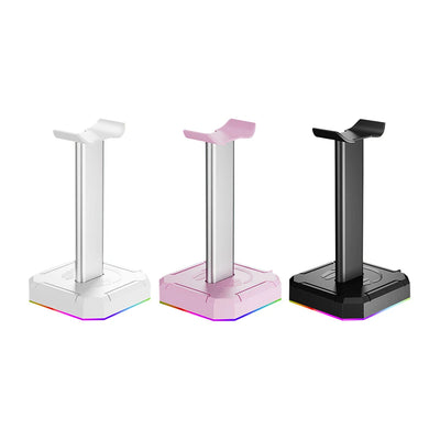 Aluminum Alloy Gaming Headphone Universal Stand RGB Backlight Strip Light Gaming Headset Holder Earphone Accessories