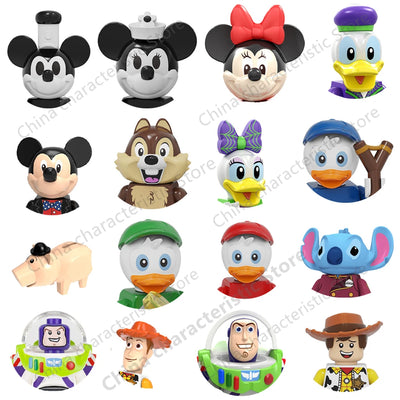 Mini Action Toy Figures Building Blocks Cartoon dolls Toy Story Mickey Mouse Winnie The Pooh Frozen Stitch Donald Duck Gifts