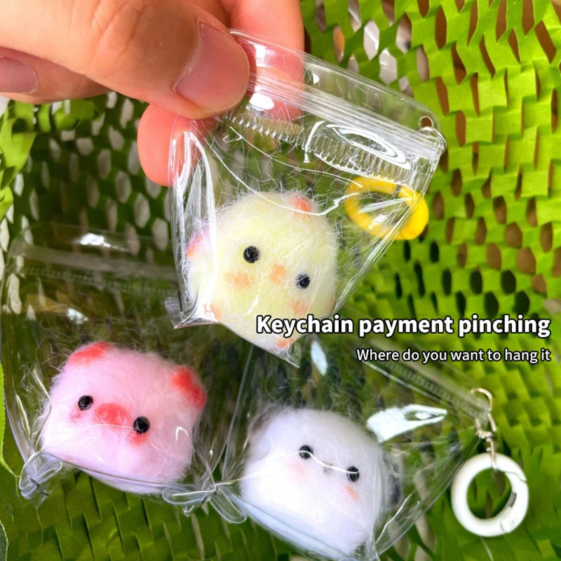 Mini Relief Squeeze Toy Sticky  Mini Chick Pig Dog Stress Relief  Toy