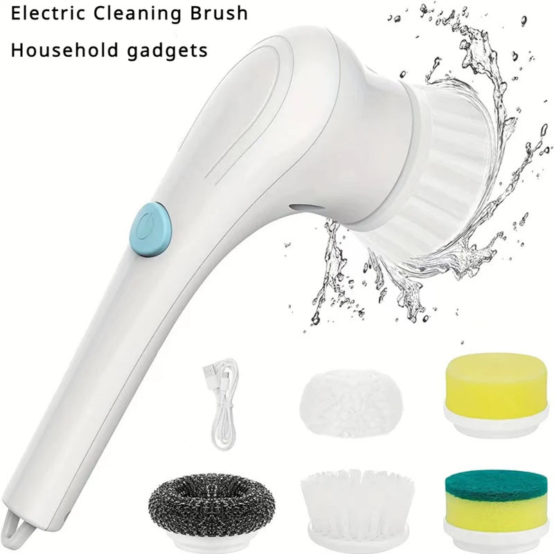 5 in 1 Electric Cleaning Brush Multifunctional Cordless Brush Window Cleaner Bathroom Tub Toilet Brush Kitchen Cleaning Tool