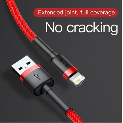 Baseus USB Cable For iPhone 13 12 11 Pro XS Max X XR 8 7 6 6s Plus 5s 3M Fast Charging Charger Wire Data Cord Mobile Phone Cable