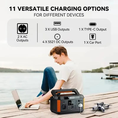 Portable Power Station 520W Solar Equipment Generator 1000W AC Peak Power Output for Camping Outdoor Apartment Charging Station