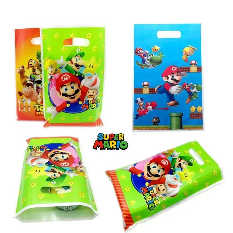 Mario Bro Gift Bags Birthday Decoration Game Liugi Goody Biscuit Package Candy Bag Baby Shower Kid Boys Gifts for Party Supplies