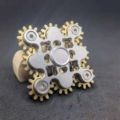 Delicateness Gear Hand Spinner All Copper Fidget Spinner Nine Teeth Linkage Edc Metal Alloy Spinner Focus Toys Stress Relief