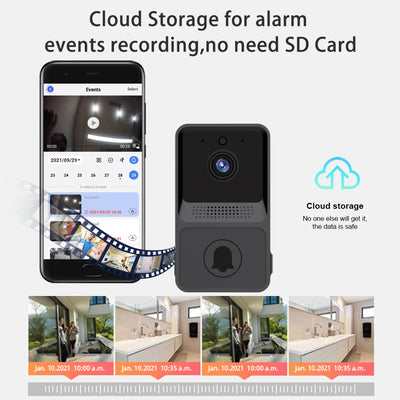 Outdoor WiFi Video Intercom Doorbell Camera Smart Home Wireless Security Door Bell Battery Powered 2-Way Audion Video Doorbell