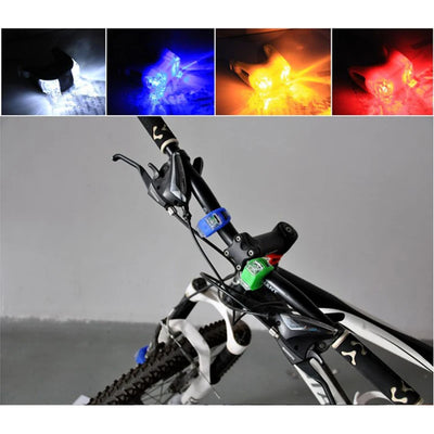 Bike Led Flash Lights Silicone Head Front Rear Wheel Waterproof Safety Lamp Green Taillights Ride on Toys Cycling Accessories