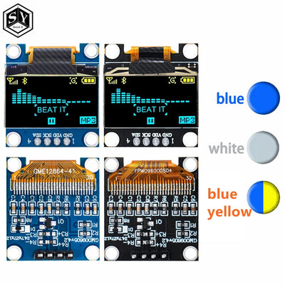 product 0.96 inch OLED IIC White/YELLOW BLUE/BLUE 12864 OLED Display with 4x4 key I2C SSD1315 LCD Screen Board for Arduino