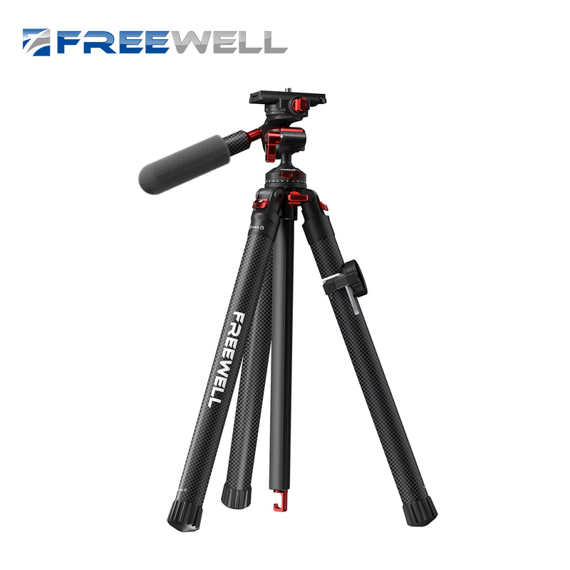 Freewell Portable 1.5M Travel Tripod 360° Degree Ball Multifunction Carbon Fiber Stand Max Load 5KG for DSLR Camera Smartphone