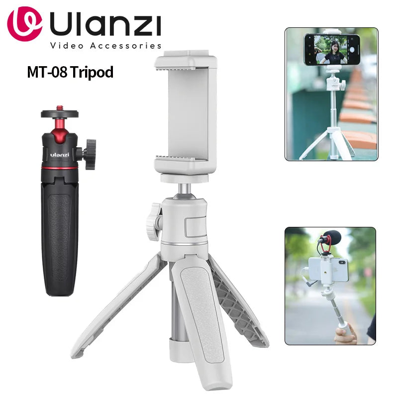 Ulanzi MT-08 Mini Tripod White Color Foldable Tripod Monopod  Mount 1/4&