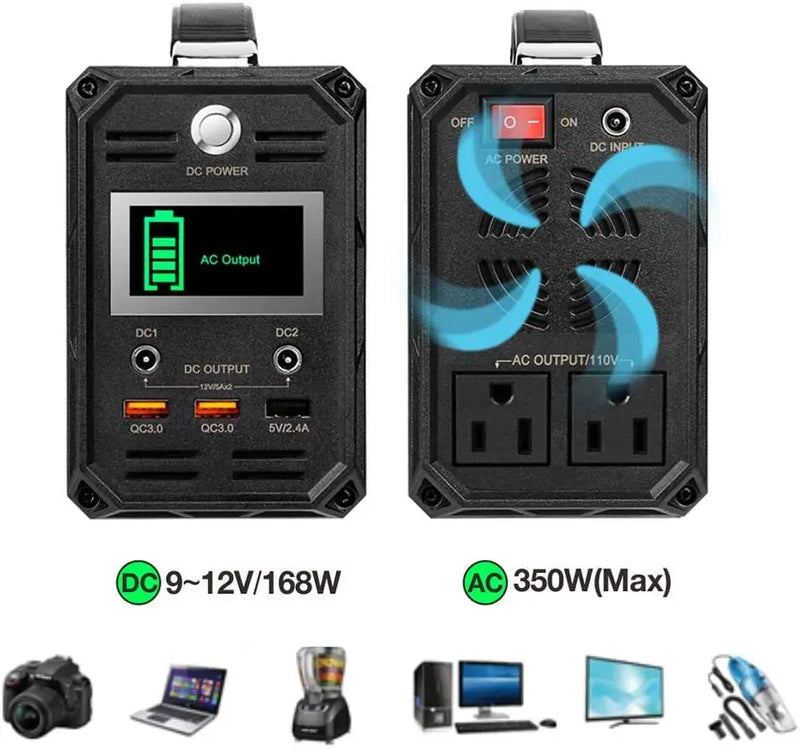 300W Solar Generator, FlashFish 60000mAh Portable Power Station Camping Potable Generator, CPAP Battery Recharged by Solar Panel