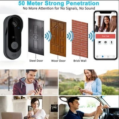 Tuya Wireless Doorbell Waterproof WIFI Video Smart Home Door Bell Camera Button Welcome by Chime Security Alarm For House