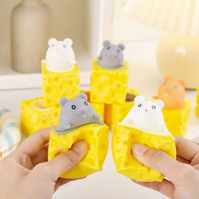 New PVC Cheese Mouse Decompression toy Stress Relief Squeeze Squeeze Toy Toys Gift Pop Up Anti Stress Toy adult