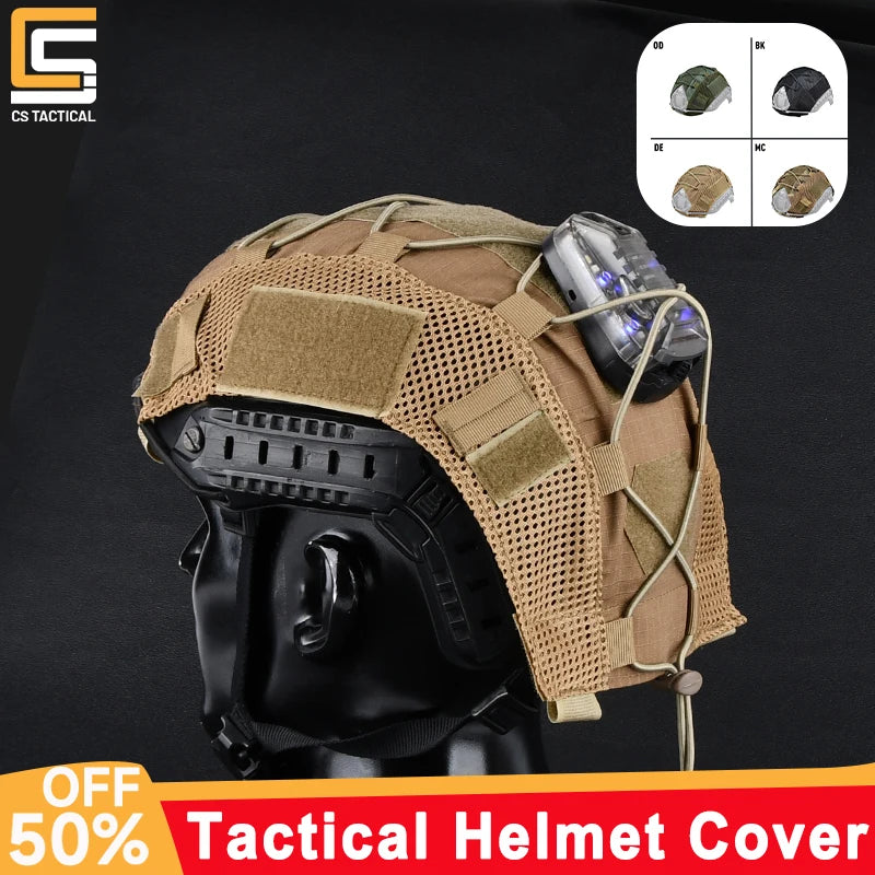 WADSN Tactical Helmet Cover With Elastic Rope Fixed Helmet Signal Light Fast Helmet Cover Suitable For Outdoor Hunting Accessory