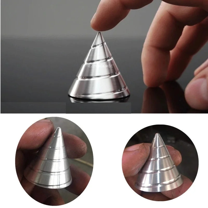 Metal Aluminum Alloy Fidget Spinner Sharp Cone Mezmoglobe Desktop Rotate Hand Spinner Fingertip Gyro Stress Relief Adult Toys