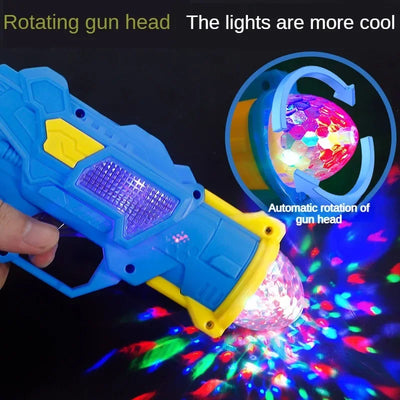 Children's Electric Luminous Toy Gun Color Projection Gun Flash Music Sound and Light Pistol Birthday Gift for Boys and Girls