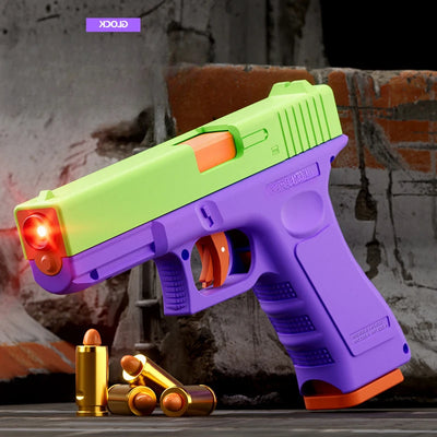 2in1 Laser Version G17 Automatic Shooting Radish GunDual-mode Shell Ejection Soft Bullet Pistol Toy Gun CS Weapons for Kids