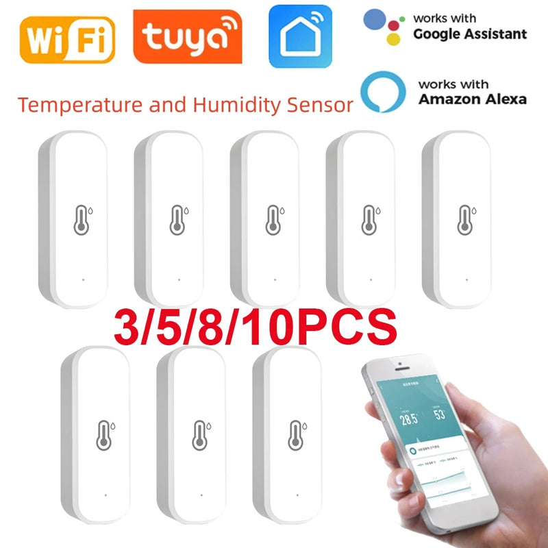 Wifi Tuya Smart Temperature And Humidity Sensor Smart Home Thermometer Hygrometer Sensor Works With Alexa Google Home Smart Life