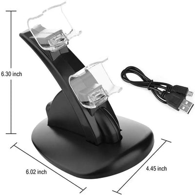 Gaming Controller Charger Stand With Led Indicator Dual USB Charging Docking Station Compatible For PS4 Pro/PS4 Accessories