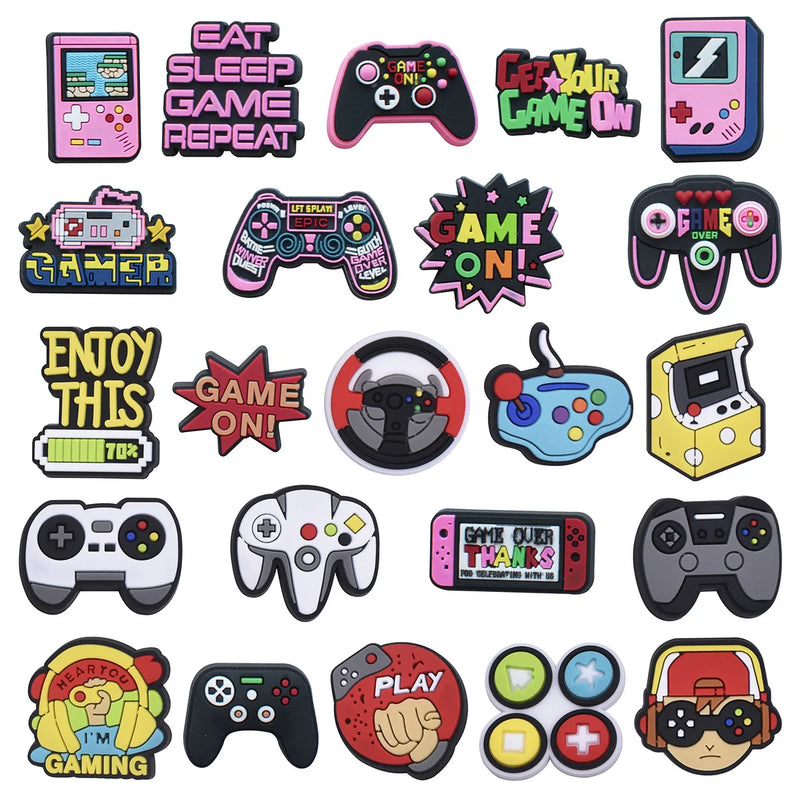 Game Shoe Charms for Crocs Accessories Gamepad Gaming Women Clogs Boy Buckle Kids Pins Decoration Jeans Men Shoes Accessories