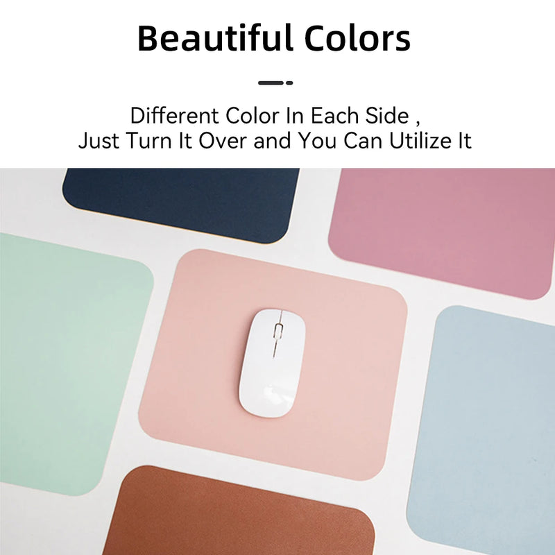 Waterproof Solid Color PU Leather Mouse Pad Antislip Gaming Mouse Pad  School Supplies Office Accessories Desk Set 21*25cm