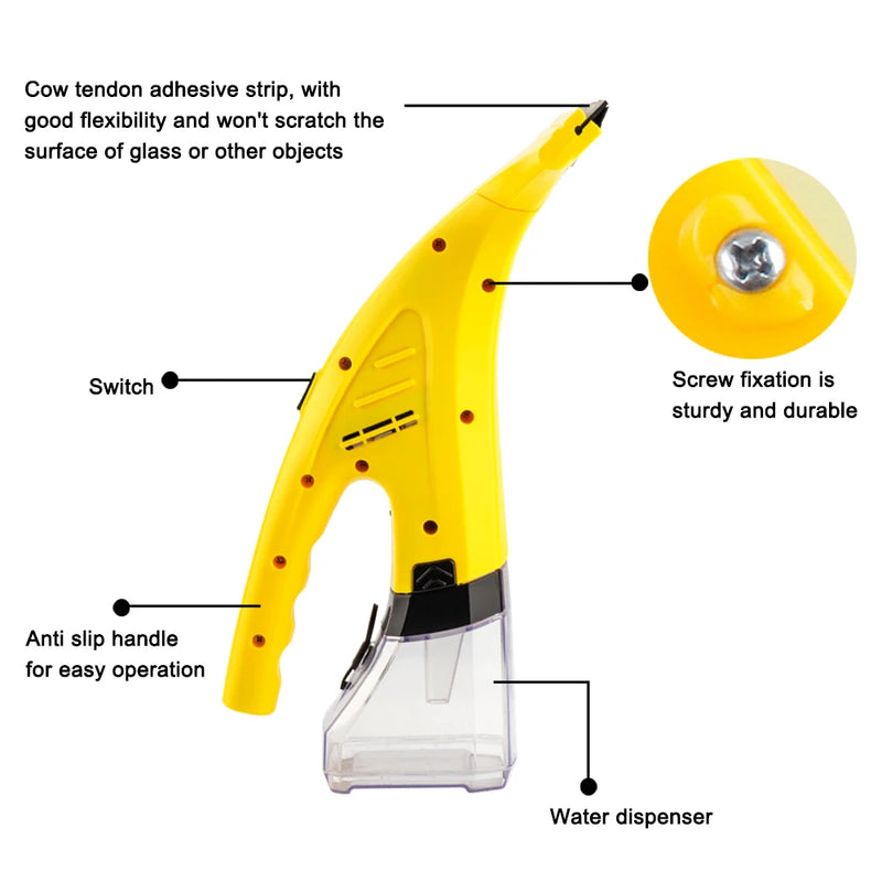 Electric Window Wiper Glass Cleaning Machine Vacuum Cleaner for Glass and Countertop Scraper Reflector Cleaning For Household