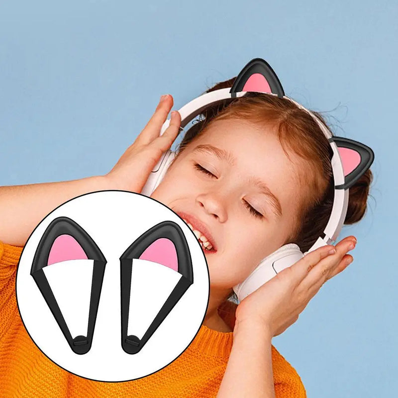 Headphone With Cat Ears Pink Cat Ears Earphones E-sports Earphone Cute Cat Ears for Headphones Girl Style Gaming Cat Headph X7G6