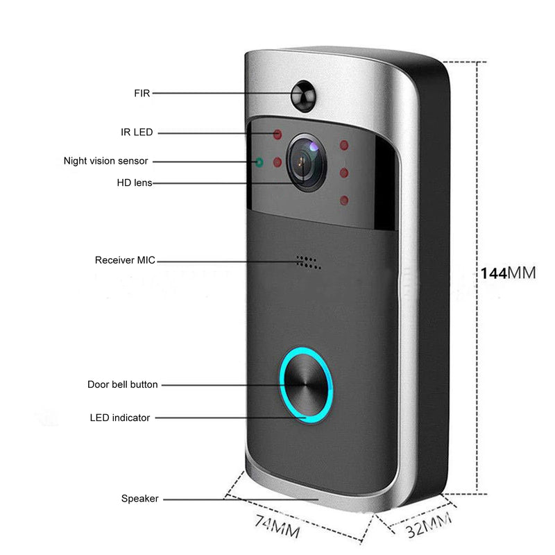 V5 Video Door Bell Wifi Wireless Doorbell Smart Camera Door Phone 1080P Voice Intercom Motion Detection Home Security Doorbell