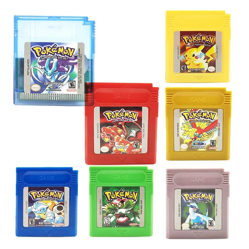 Pokemon Series Version 16 Bit GBC Game Cassette Classic Red Green Crystal Silver for GBC Video Game Cartridge Console