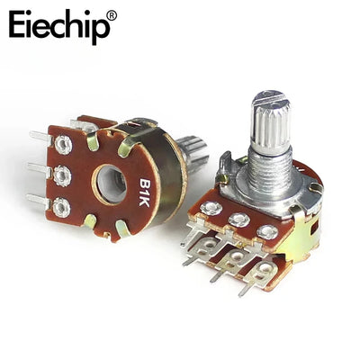 10PCS WH148 Potentiometer 6Pin 15mm Shaft with Nuts and Washers Linear Potentiometers B1K B2K B5K B10K B20K B50K B100K B500K B1M