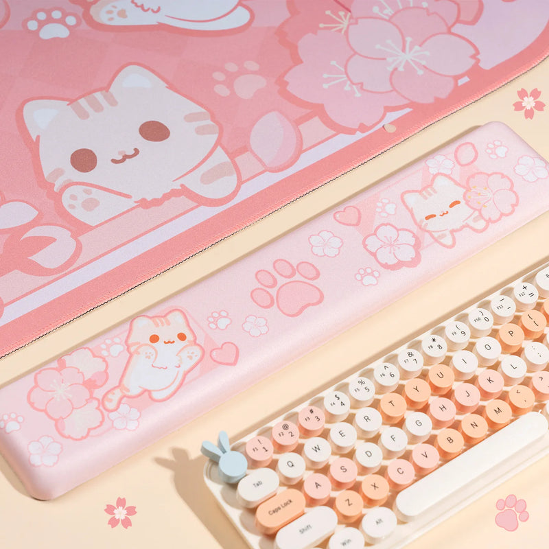 Wrist Rest Keyboard Sakura Cat Computer Desk Accessories Desk Mat Gamer Table for Pc Gaming Setup Mause Ped Pc Gamer Complete