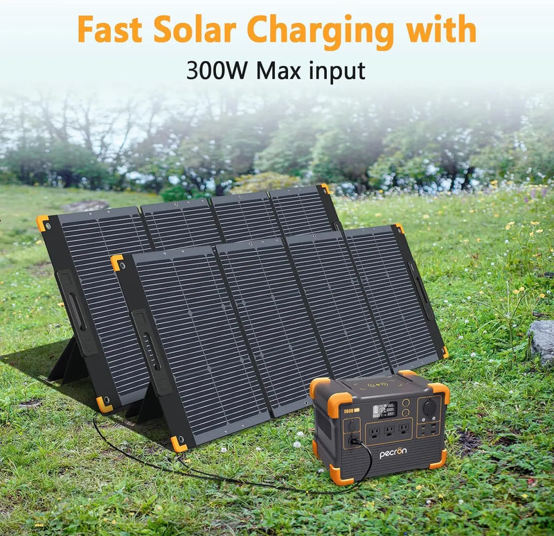 Portable Power Station E600LFP 614Wh Solar Generator Power Station with 3X1200W AC Outlets 100W USB-C PD Output LiFePO4 Battery